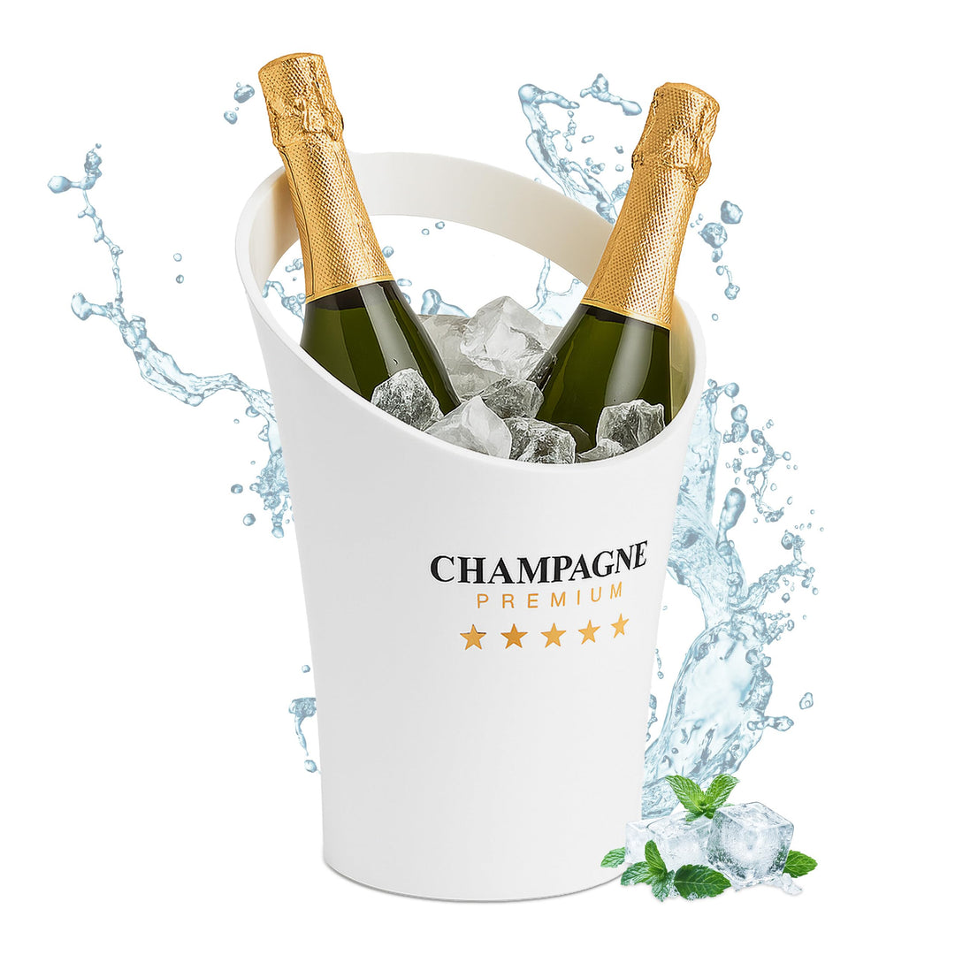 Relaxdays Sektkühler, Flaschenkühler, 2 Flaschen, Getränke kühlen, Champagnerkühler HxBxT: 29,5 x 21