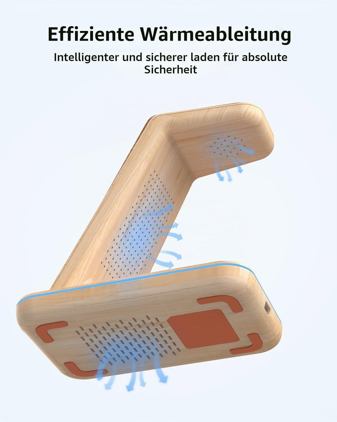 JoyGeek 3 in 1 Kabelloses Ladegerät, Faltbar Wireless Charger für i Phone 16/15/14/13/12/11/X, Induk