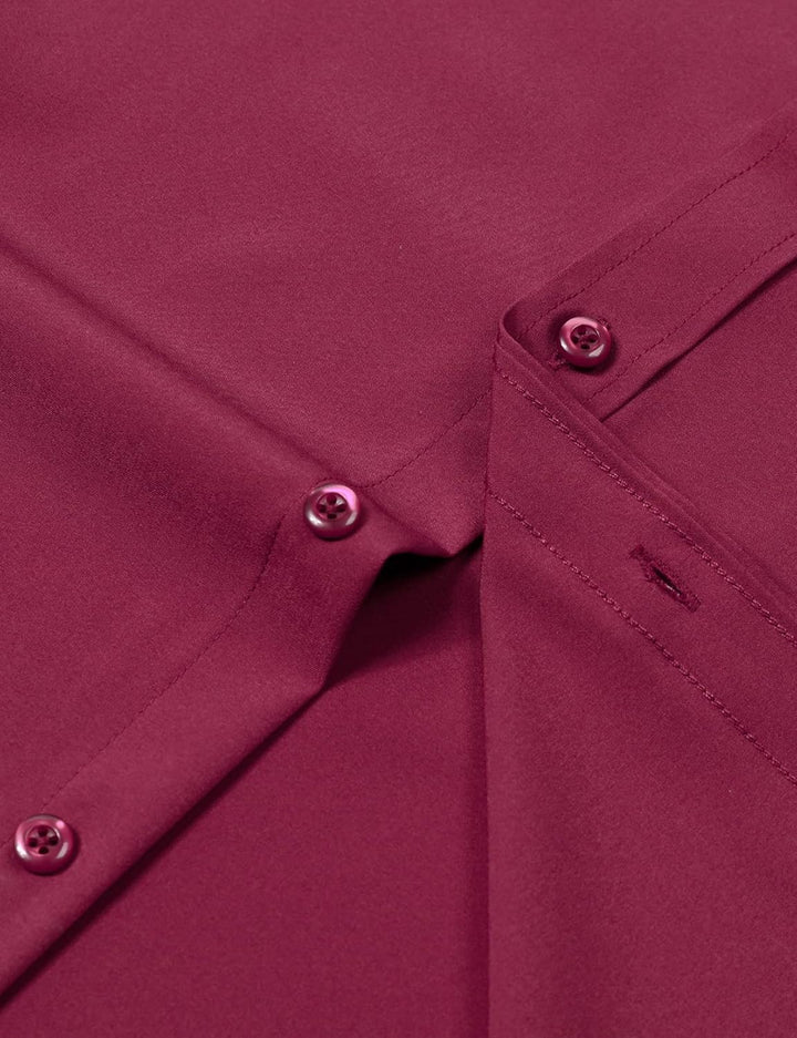 PARKLEES Herren Regular Fit Kleid Hemd Solide Faltenfrei Langarm Casual Business Button Up Hemden mi