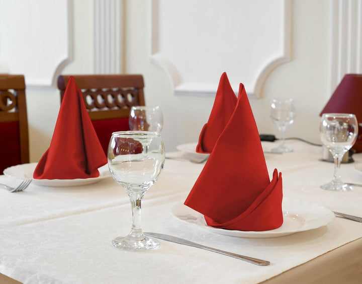 Utopia Kitchen Stoffservietten [12er Pack, Rot] 46x46 cm Waschbare Tischservietten für Hotel, Mittag