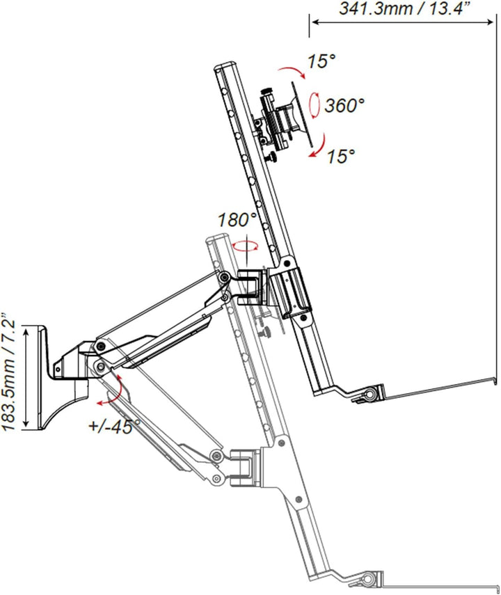 HFTEK 2-Fach Monitor Halterung Halter Wandhalterung für Bildschirme von 13-24 Zoll mit VESA75 / 100