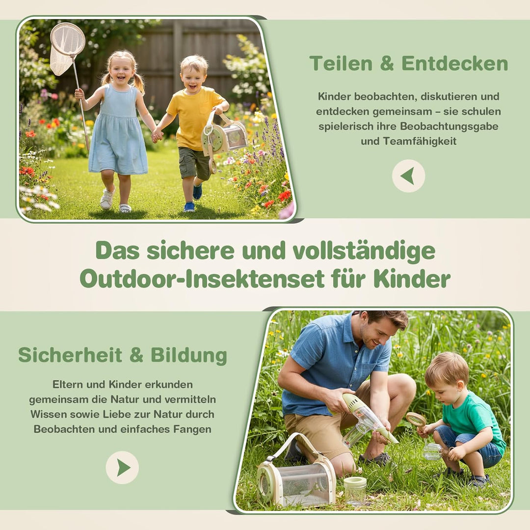 Dreamon Kinder Abenteuer Entdecker Bug Set, mit Schmetterlingsfangnetz, Insektenbeobachtungskäfig au