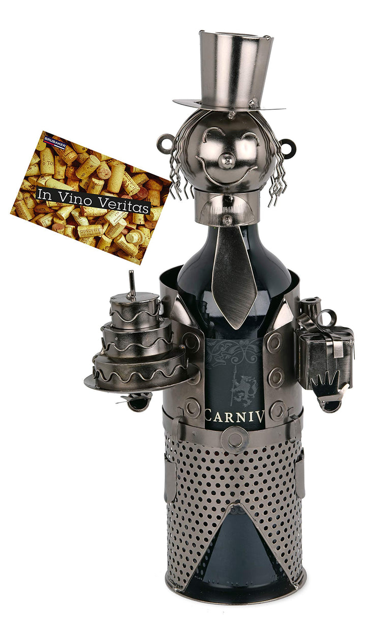 BRUBAKER Flaschenhalter Geburtstag Metall Skulptur Geschenk