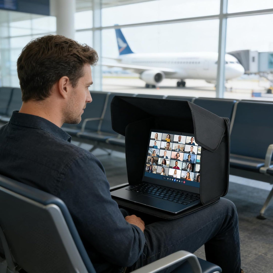 CISSIYOG Universal Laptop Sonnenschutz, Klappbare 2-in-1 Laptoptasche, Bildschirm Sonnenblende & Sic