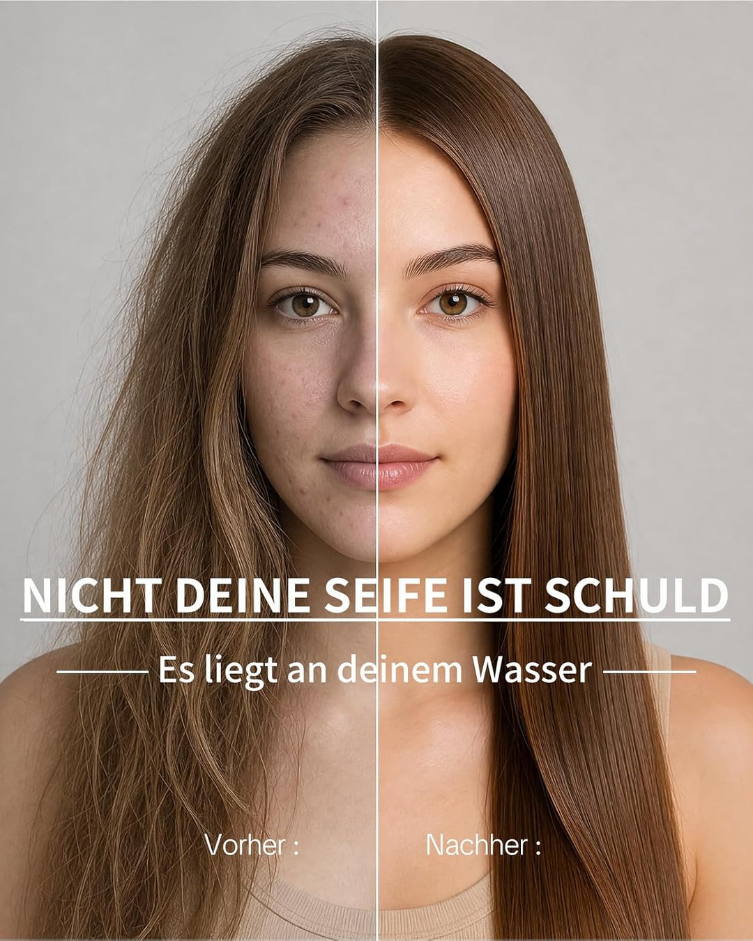 OFFO Duschkopf mit Schlauch 1,6m mit Verdrehschutz, Handbrause mit Filter 6 Strahlarten, Duschkopf G