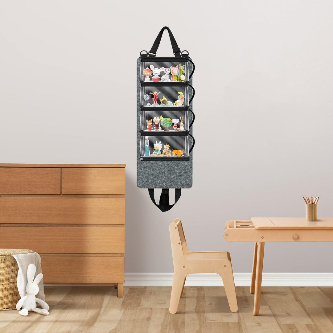 Annmore Regal für Tonies Hörfiguren Display, mit 4 Transporttasche für 20 Toniebox Figuren, Organize