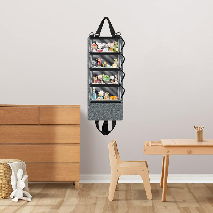 Annmore Regal für Tonies Hörfiguren Display, mit 4 Transporttasche für 20 Toniebox Figuren, Organize