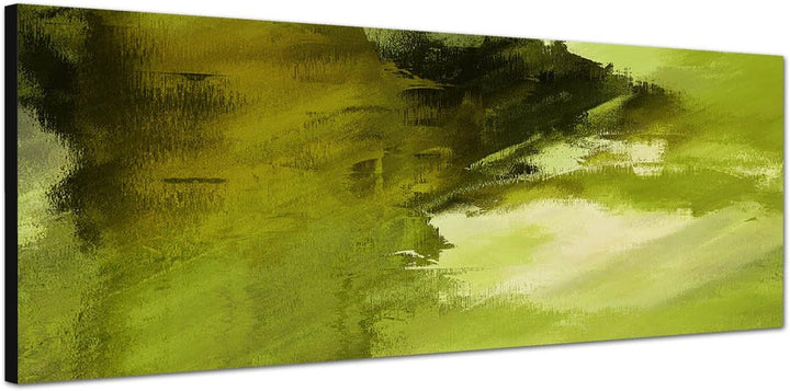 Paul Sinus Art Panoramabild auf Leinwand und Keilrahmen 150x50cm Hintergrund abstrakt grün Grunge Te