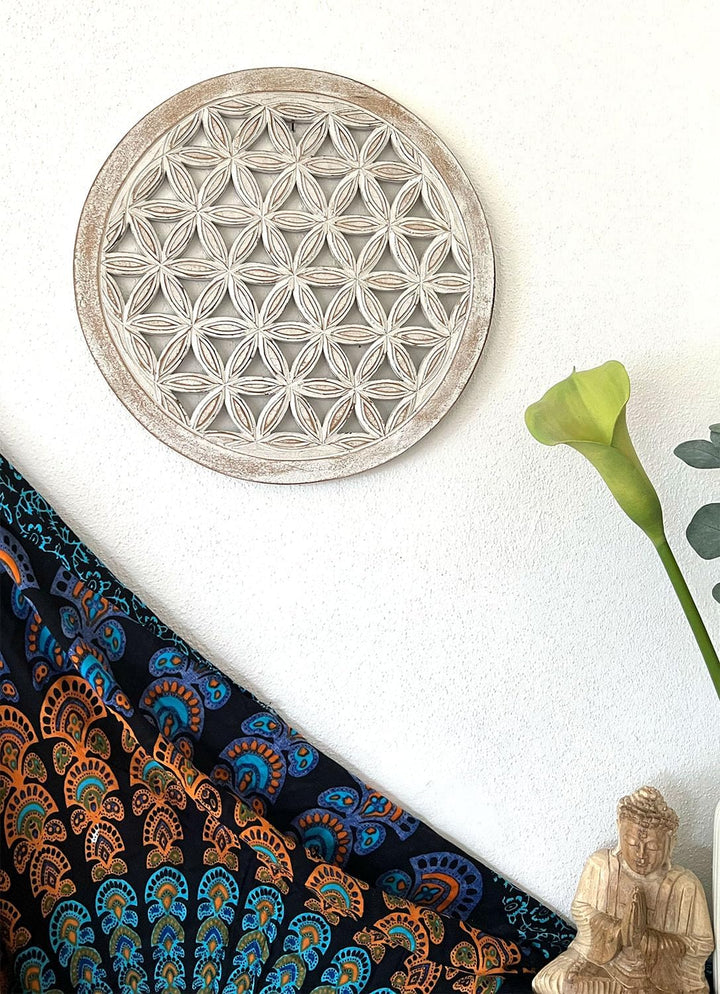 Trintura Blume des Lebens Wandbild 60cm Lebensblume Energiebild Handarbeit gross Wand-Bild-Dekoratio