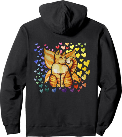 Rainbow Cat Fairy cute Regenbogen Liebe Herzen niedlichen Pullover Hoodie