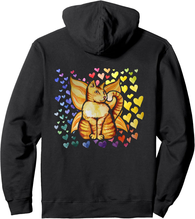 Rainbow Cat Fairy cute Regenbogen Liebe Herzen niedlichen Pullover Hoodie