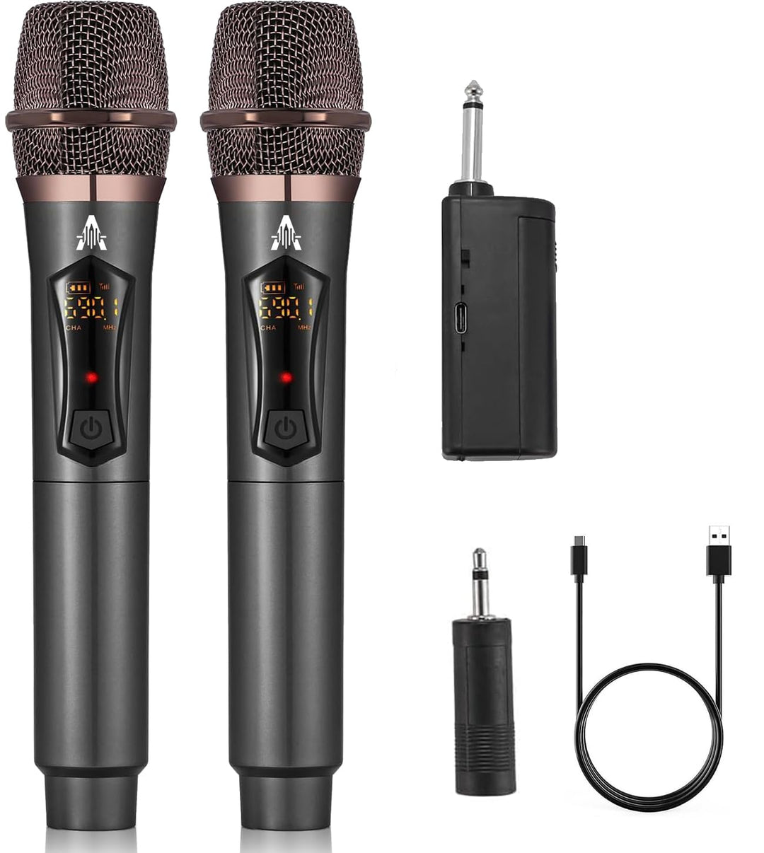 ALPOWL Wireless Mikrofon, Karaoke Mikrofon mit DC-DC Boost Umwandlungsmodul für stabile Spannungsnut