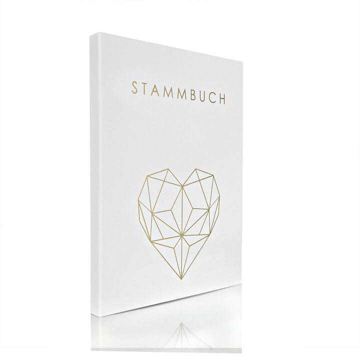 Hochzeitideal – Stammbuch der Familie Serie Geometric weiss DIN A4 - Buchbinderleinen Stammbuch Hoch