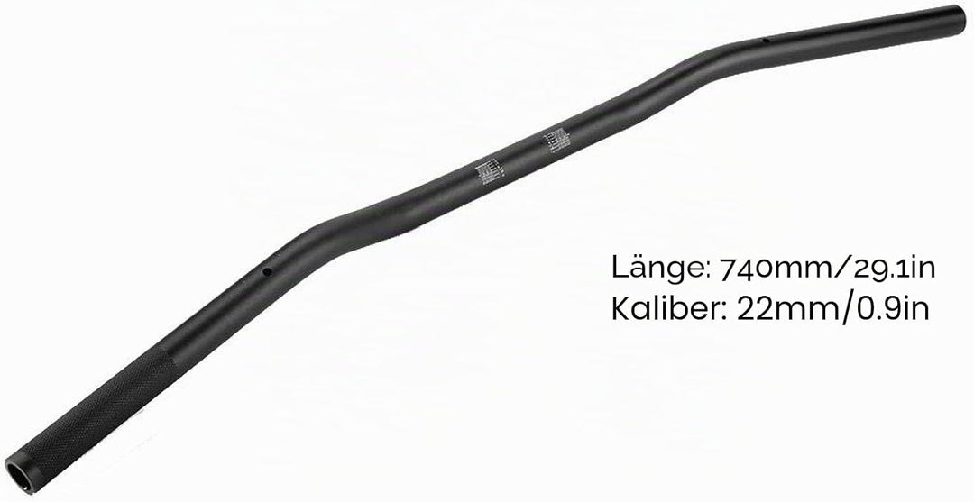 Qiilu 22mm Durchmesser Aluminiumlegierung Retro Motorrad Geändert Lenker Flach(Matt-schwarz)