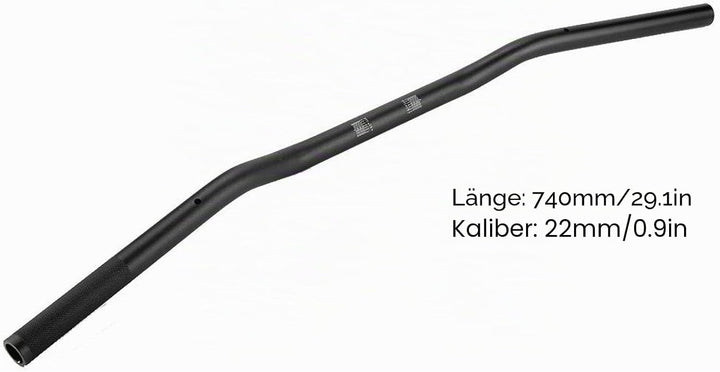 Qiilu 22mm Durchmesser Aluminiumlegierung Retro Motorrad Geändert Lenker Flach(Matt-schwarz)