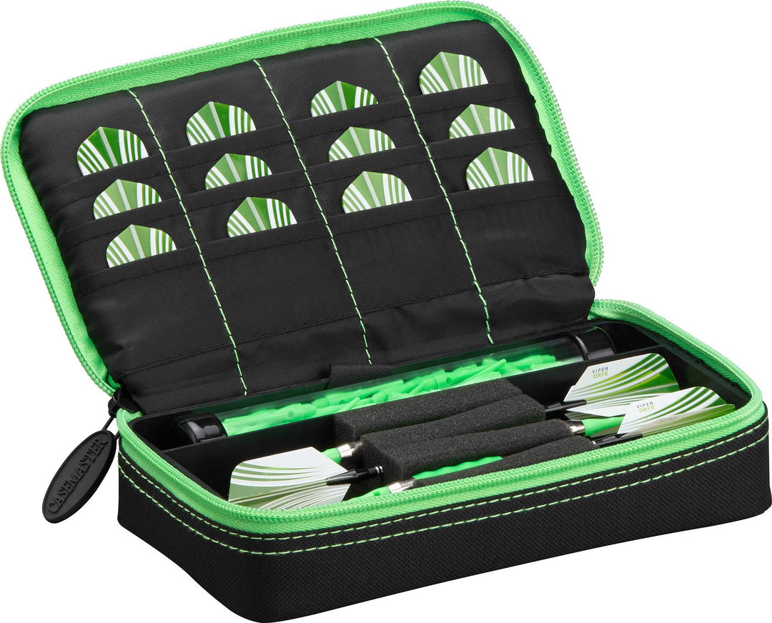 Casemaster Plazma Dartkoffer für weiche Dartpfeile mit Stahlspitze, für 3 Dartpfeile und integrierte