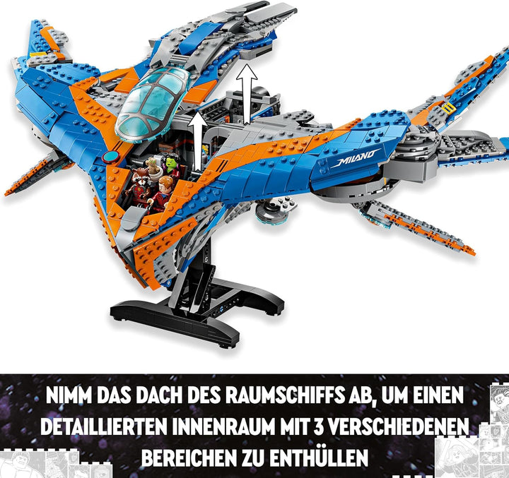 LEGO Marvel Guardians of The Galaxy: Die Milano, baubares Raumschiff-Modell mit 4 Superhelden-Minifi