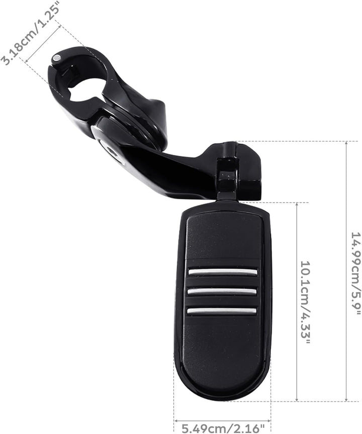 TCMT Highway Pegs 32 mm Universell Schwarze Fussrasten Passend für Electra Road King Street Glide To