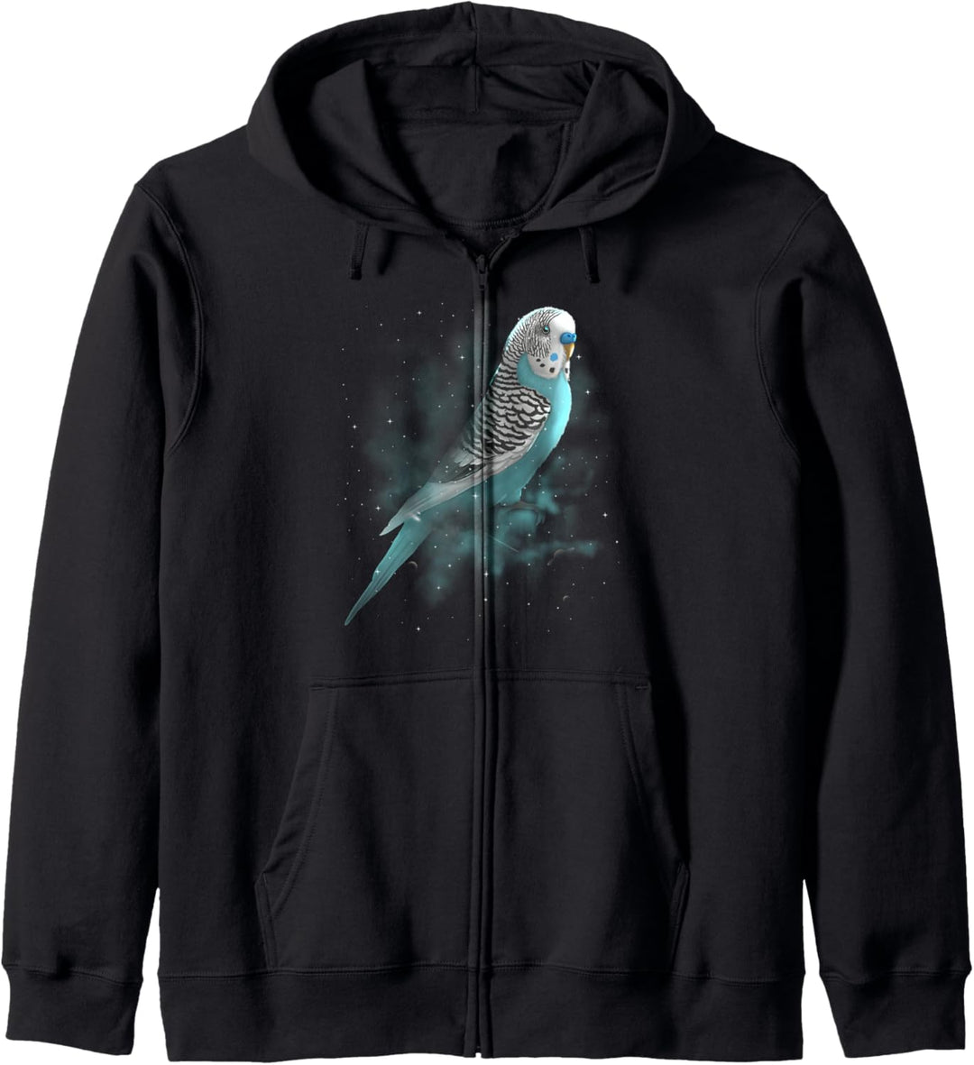 Blue Budgie Parakeet Cosmic Galaxy Outer Space Budgerigar Kapuzenjacke