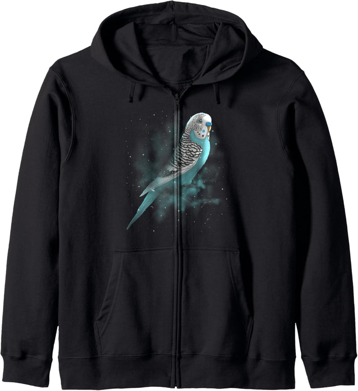 Blue Budgie Parakeet Cosmic Galaxy Outer Space Budgerigar Kapuzenjacke