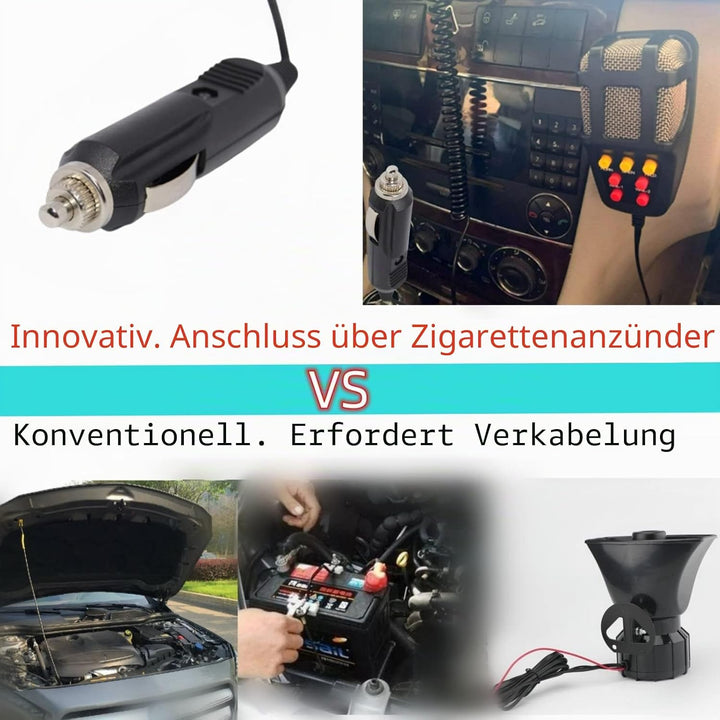 Car Horn Autohupe einfache Verbindung Schliessen Sie den Zigarettenanzünder des Autos an 130db Alarm