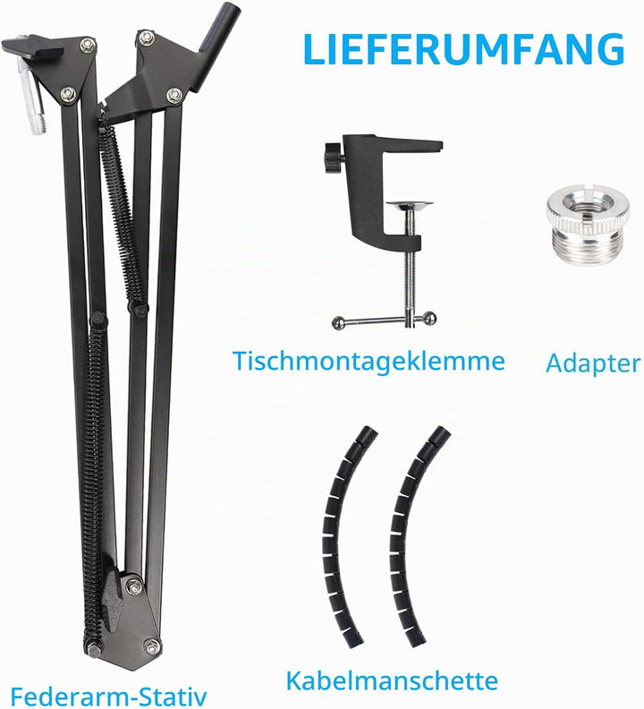 HyperX QuadCast Mikrofonarm mit Popschutz - HyperX QuadCast S Mikrofon Arm und 3-lagiger Windschutz