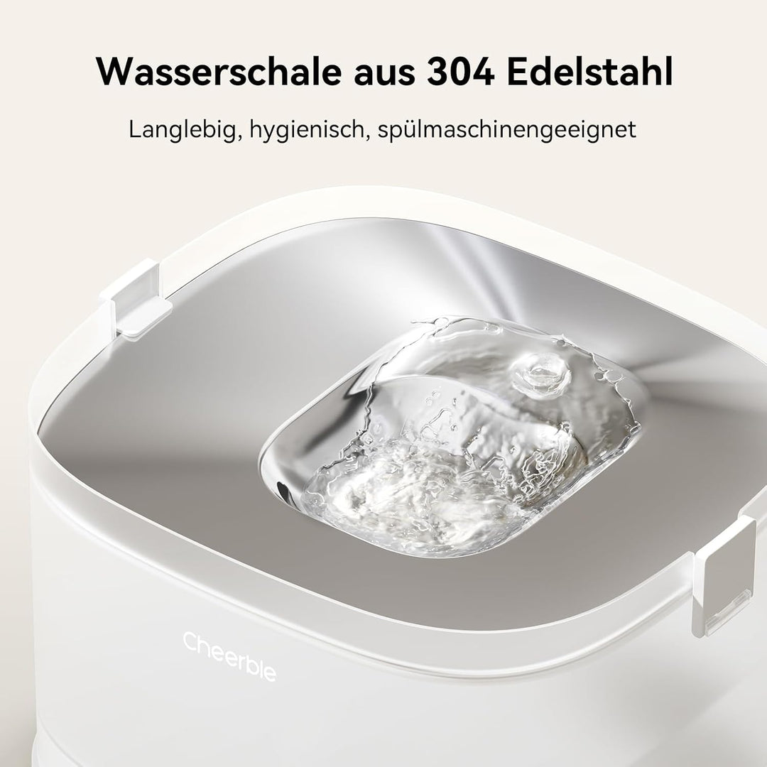Cheerble D1 Pro Trinkbrunnen für Hunde, kabelloser Wasserspender Hund, pumpenlos mit MagDrive™ Techn