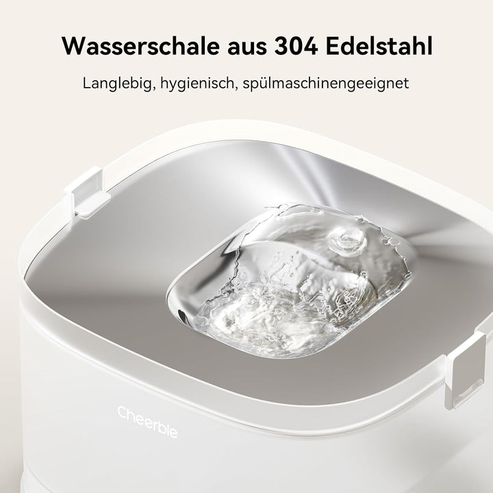 Cheerble D1 Pro Trinkbrunnen für Hunde, kabelloser Wasserspender Hund, pumpenlos mit MagDrive™ Techn