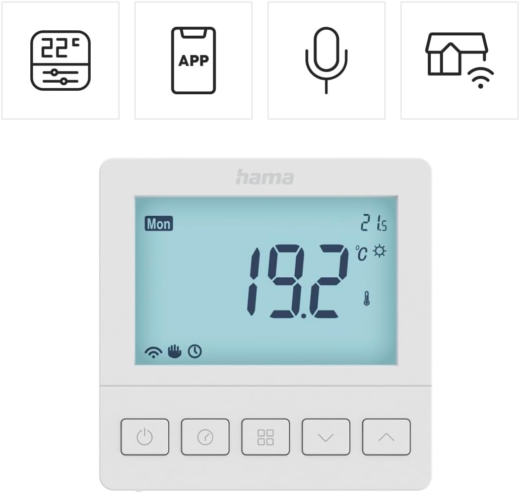 Hama Raumthermostat Fussbodenheizung (Heizkörperthermostat für Smart Home Fussbodenheizung, programm