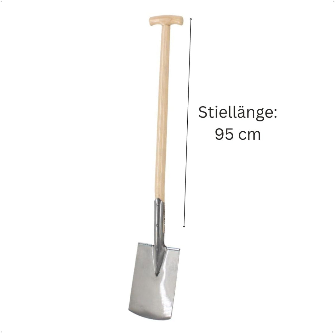 Rekord Herren-Doppelfederspaten (Stahl, gehärtet und poliert) mit 95 cm T-Stiel aus Eschenholz, Arbe