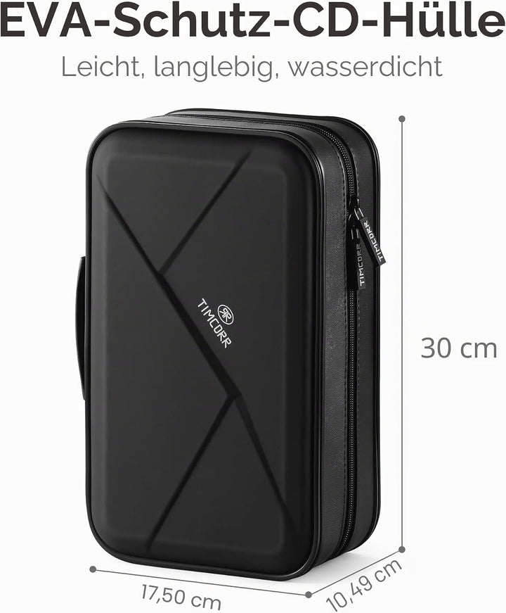 TIMCORR CD Tasche, CD Hülle DVD Halter Aufbewahrung: 144 DVD Hüllen Organizer tragbare Brieftaschen