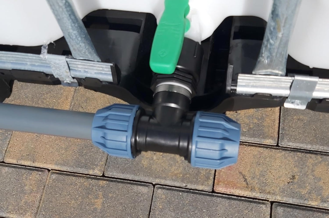 IBC Verbindungsset für 2-6 Wassertanks 40 mm mit extra grossen Schwanenhals Auslauf (3), 3