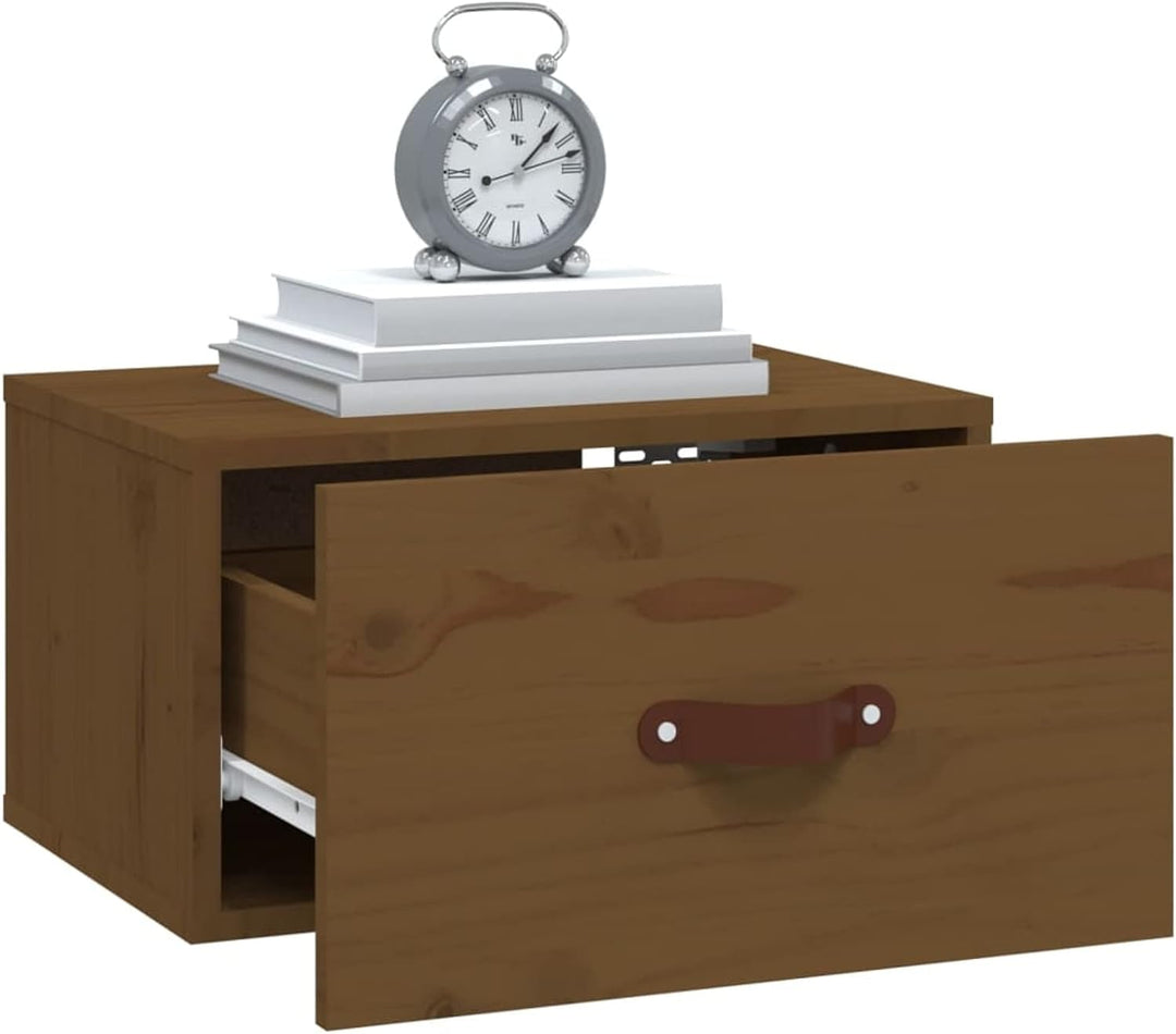 Tidyard 2 STK. Wand Nachttisch Hängend Nachtkommode Wandboard Nachttisch mit Schublade Massives Kief