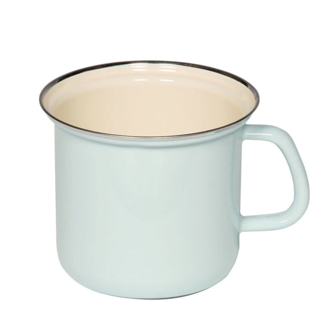 Riess, 0270-006, Topf mit Chromrand 14, CLASSIC - BUNT/PASTELL, Farbe Türkis, Durchmesser 14 cm, Höh