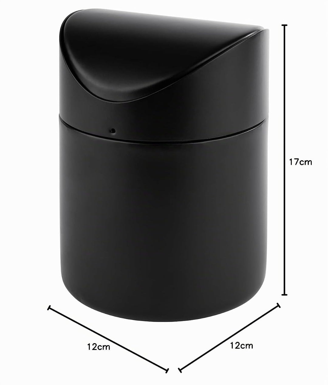 APS 40800 Tischrestebehälter aus Edelstahl, Abfallbehälter, Mülleimer, Schwarz, Ø 12 cm, H: 17 cm, s