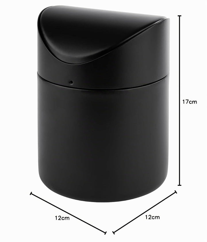 APS 40800 Tischrestebehälter aus Edelstahl, Abfallbehälter, Mülleimer, Schwarz, Ø 12 cm, H: 17 cm, s