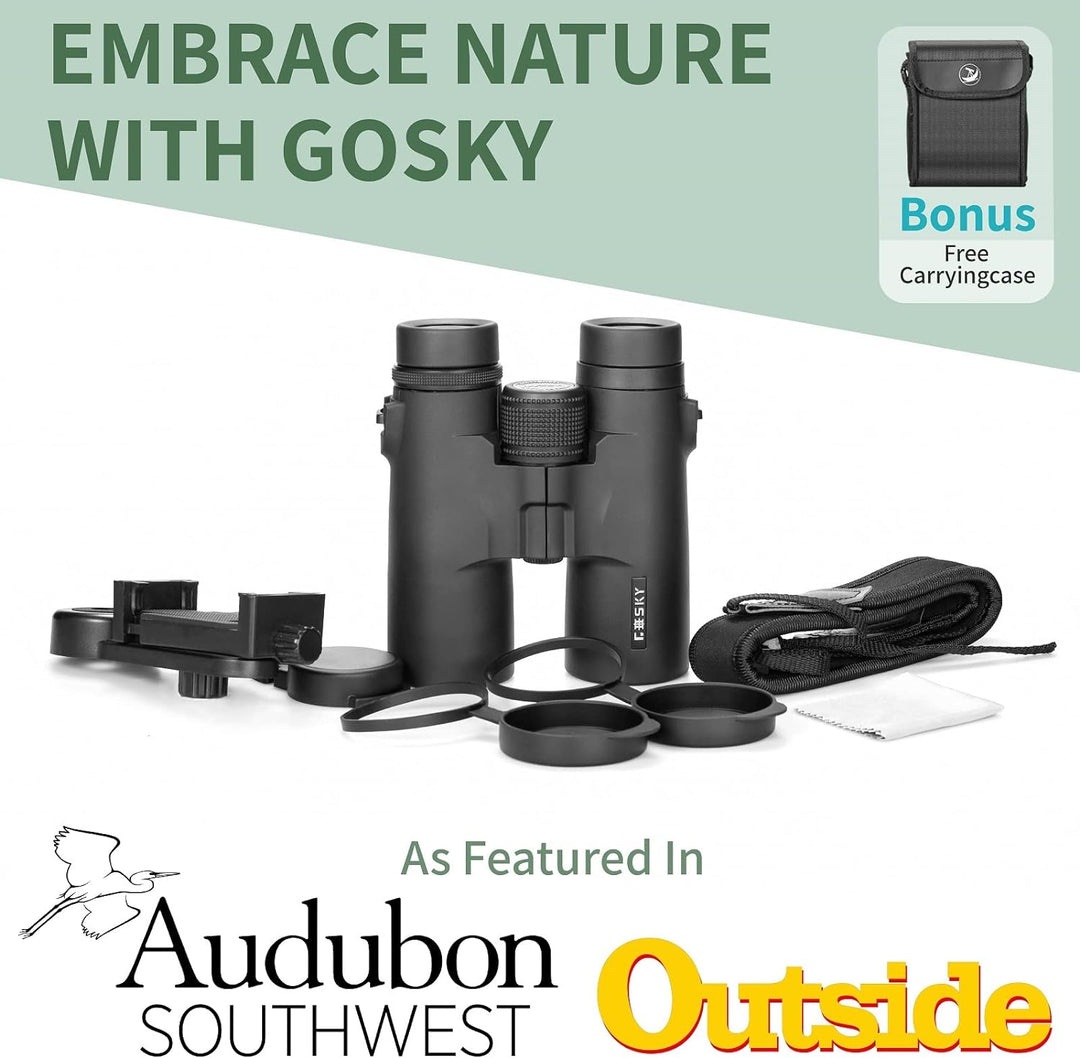 Gosky 10 x 42 Fernglas für Erwachsene, professionelles HD Fernglas, Fernglas für Vogelbeobachtung, R
