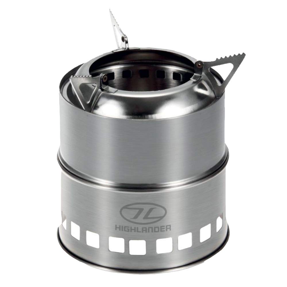 Highlander holzbeheizter Ofen Cabar 14 x 8 cm Stahl silber 2-teilig