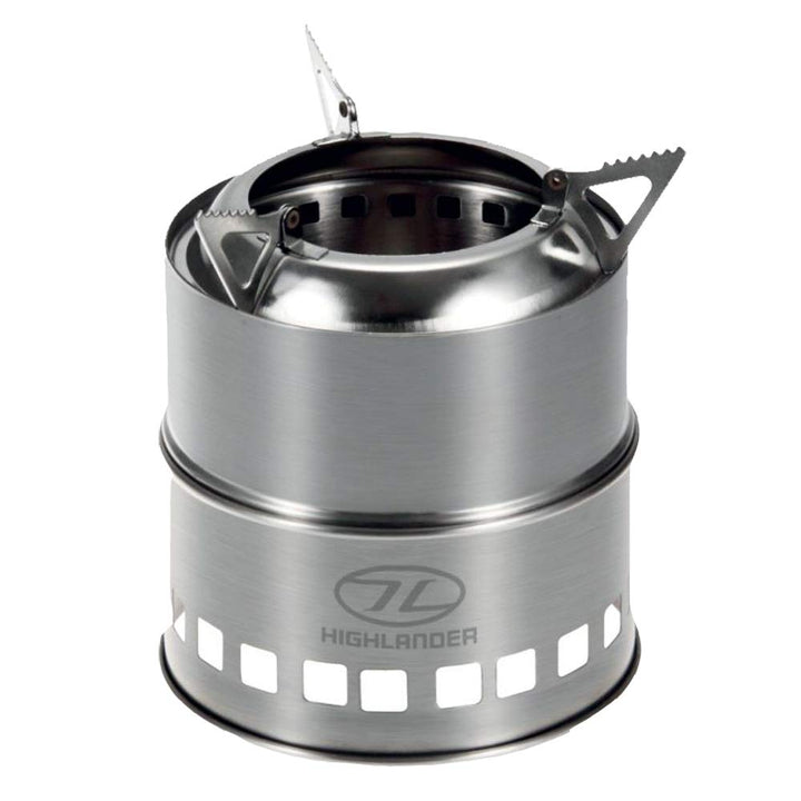 Highlander holzbeheizter Ofen Cabar 14 x 8 cm Stahl silber 2-teilig