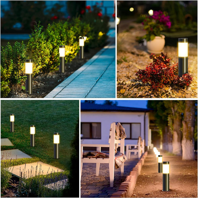 Heinstian Solarleuchten für Aussen Garten Warmweiss LED Gartenleuchten Outdoor IP65 Wasserdicht Edel