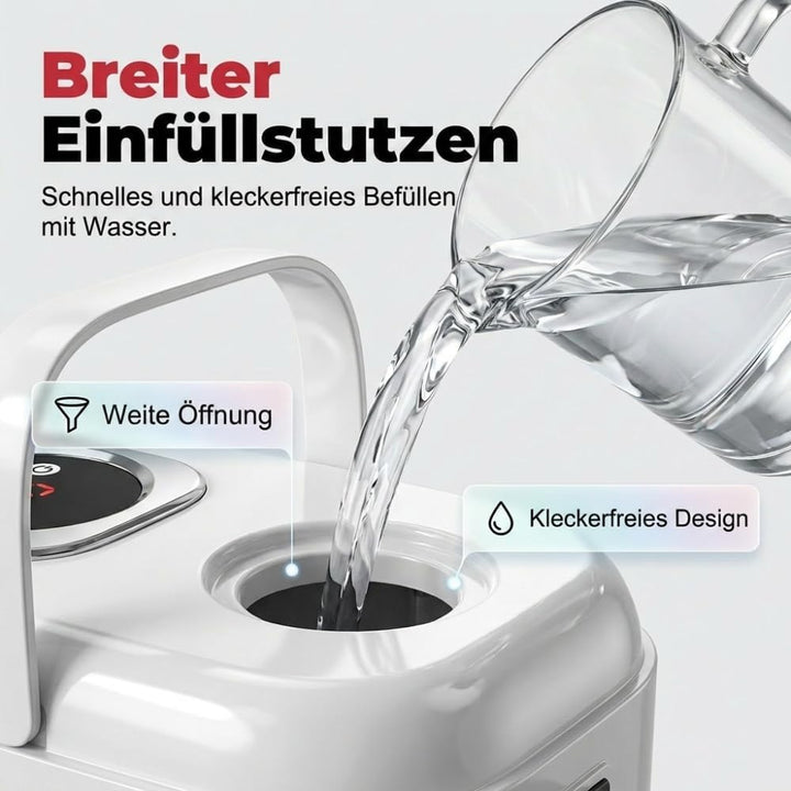 Dampfreiniger Handgerät mit Digitaldisplay, 1500W Handdampfreiniger, 1.7L Wassertank, 6 Dampfstufen,