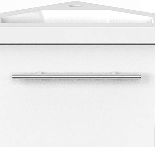 HAPAOSO Eckwaschbecken mit Unterschrank Gäste Wc Klein 40 cm Eckschrank Weiss 1 Soft-Close Türen Hän