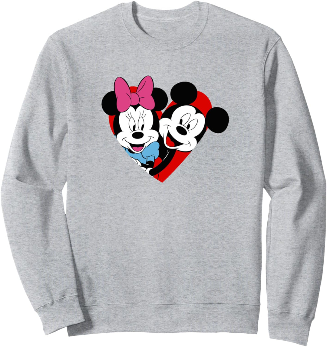 Disney Mickey & Minnie Valentinstag Heart Portrait Retro Sweatshirt