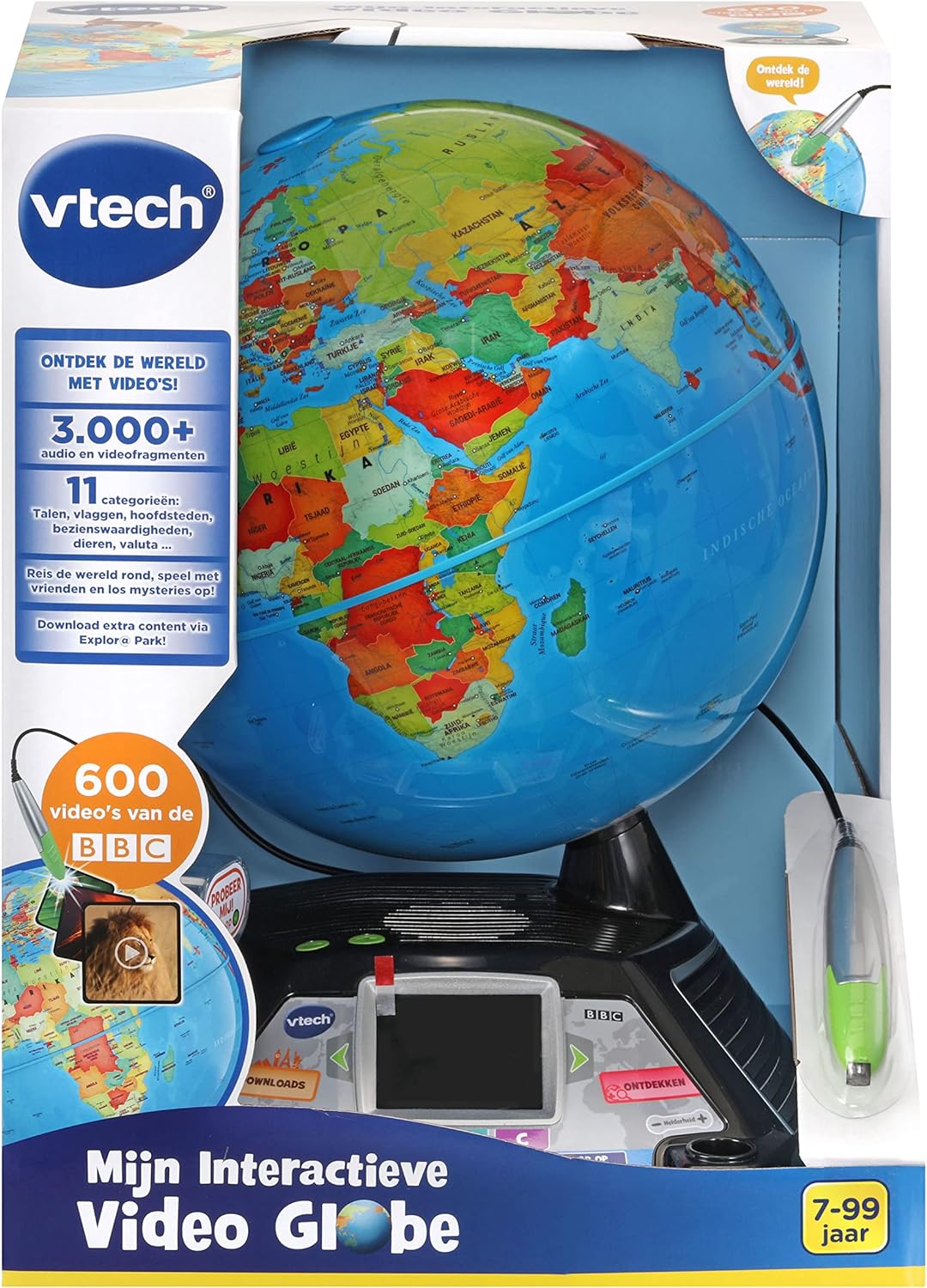 VTech My Interactive Video Globe – Lernspielzeug – Gesprochenes Niederländisch – Alter 7–12
