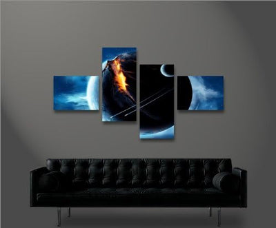 islandburner Bild Bilder auf Leinwand Wars V5 4L Star Weltall XXL Poster Leinwandbild Wandbild Dekoa