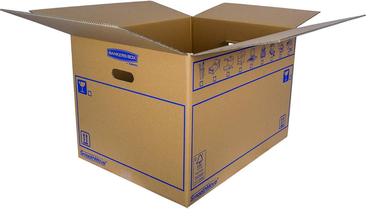 Packung mit 10 Kartons mit Griffen für Umzug, Aufbewahrung und Transport, sehr robust, 50 x 30 x 30