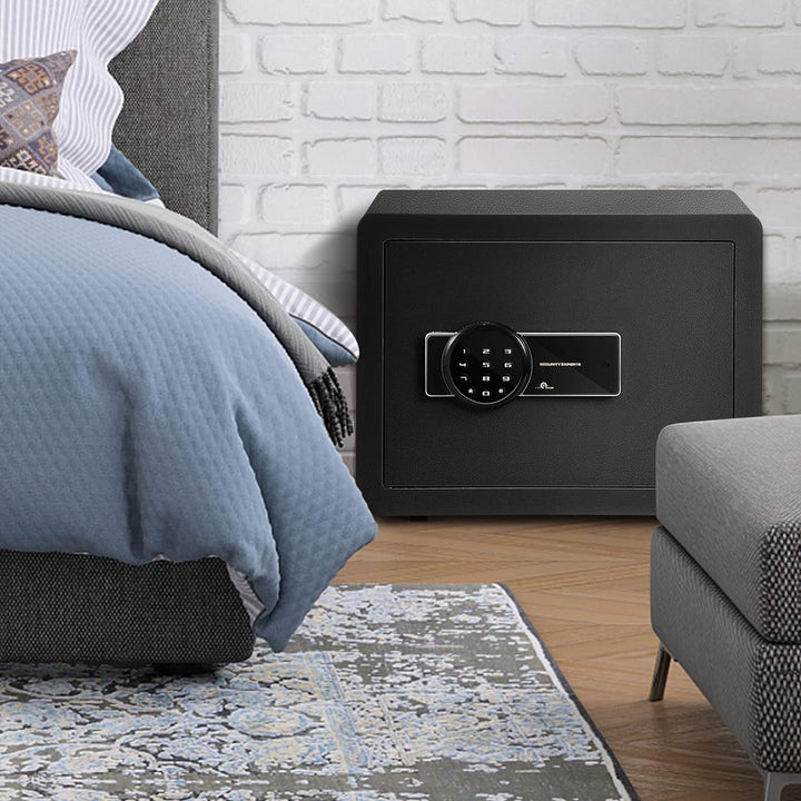 GOPLUS Elektronischer Safe, Feuerfester Möbeltresor mit Zahlenschloss, Schlüssel & Alarmsystem, Wand