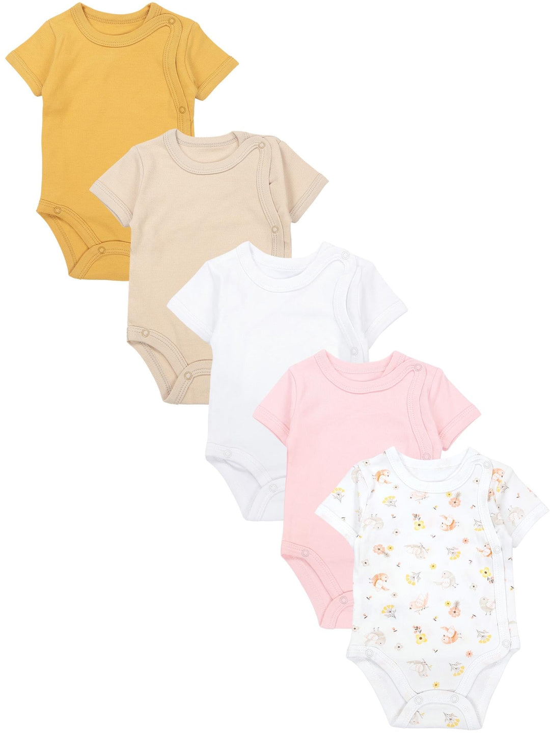 TupTam Baby Body Kurzarm 5er Pack – Wickelbody Body Baby aus Baumwolle für Jungen und Mädchen 50 Pin