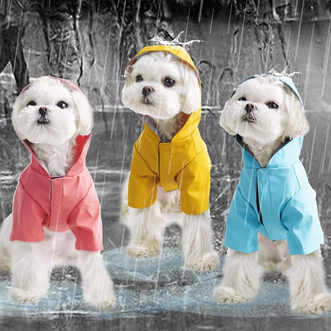 BPS - Wasserdichte Haustierjacke, regenfest, mit Kapuze, Tasche für kleine, mittlere und grosse Hund