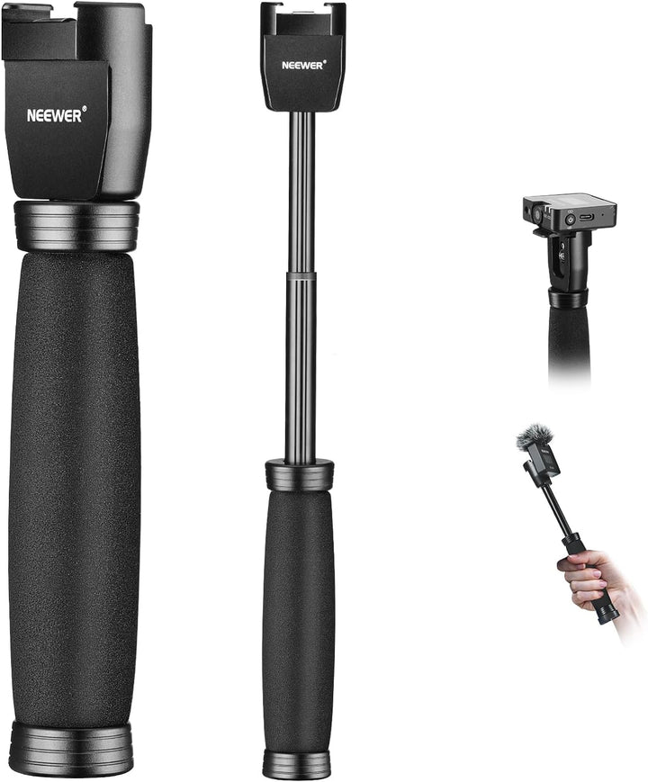 NEEWER 12"/30cm Teleskop Interview Mikrofongriff für Wireless Go, Lavalier Videomikrofon Handheld Ad